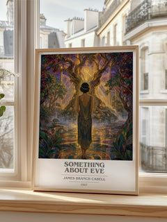 Something About Eve book cover print in frame leaning in hallway – fantasy wall art