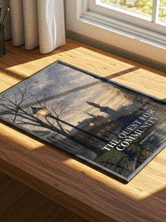 The Quest for Community watercolour book poster framed on wall – philosophy wall art