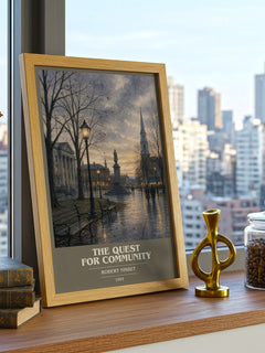 The Quest for Community book cover poster colour and style options – Robert Nisbet book art
