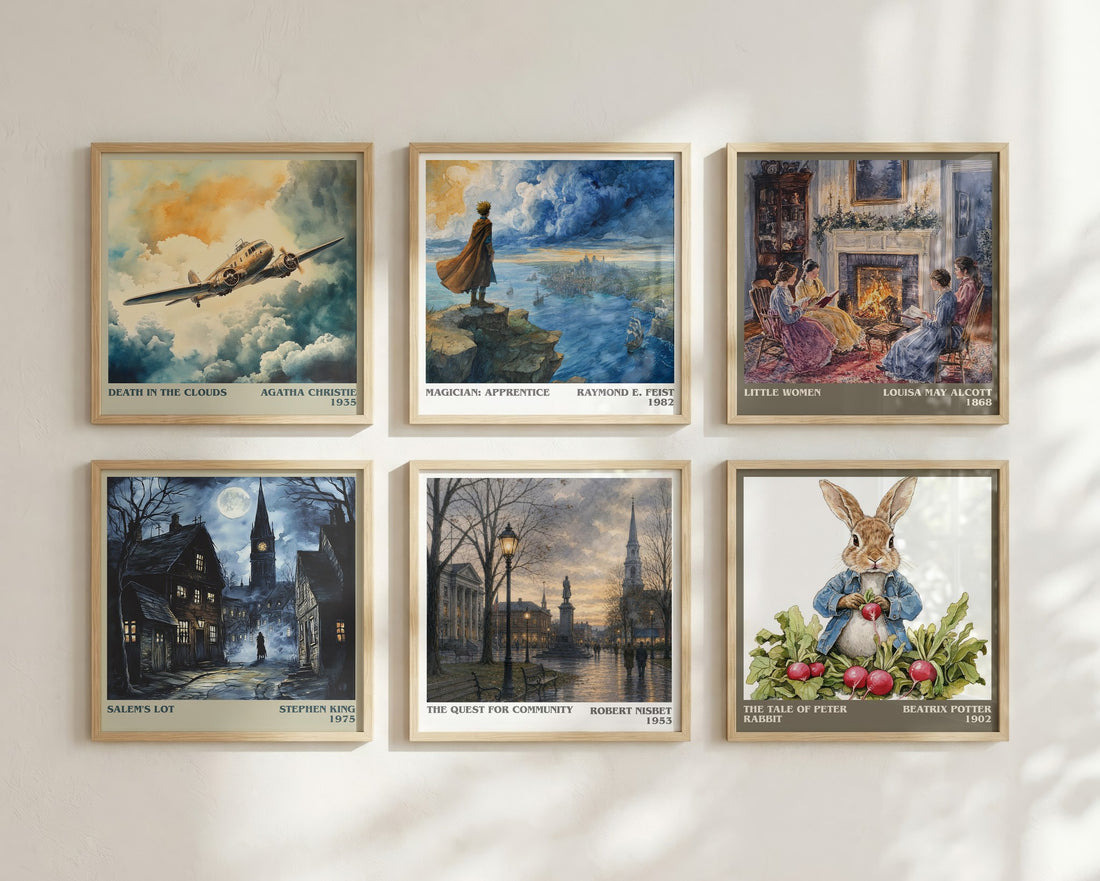 The Quest for Community literary print in frame leaning in hallway – philosophy wall art