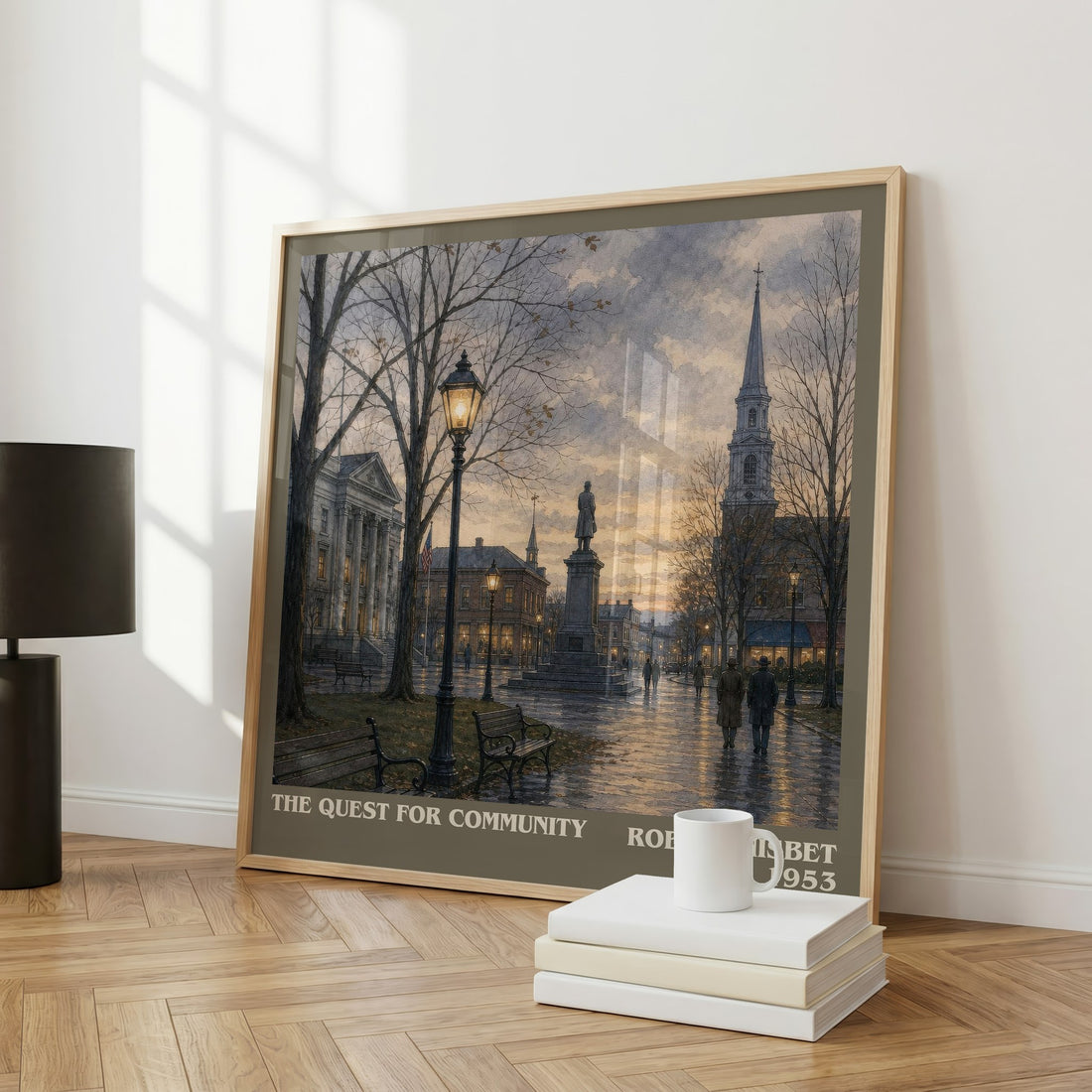 The Quest for Community literary art print colour and style options – Robert Nisbet book art