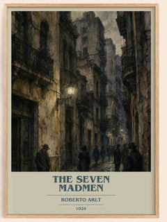 The Seven Madmen book cover book poster by Roberto Arlt – framed literary art print