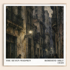 The Seven Madmen literary book poster by Roberto Arlt – framed literary art print