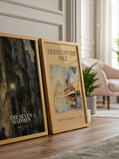 The Seven Madmen watercolour print framed by window – literary home decor