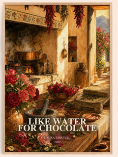 Like Water For Chocolate watercolour book poster by Laura Esquivel – framed literary art print