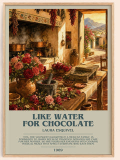 Like Water For Chocolate bookish book poster by Laura Esquivel – framed literary art print