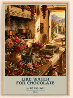 Like Water For Chocolate book cover book poster by Laura Esquivel – framed literary art print