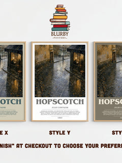 Hopscotch bookish print framed by window – literary home decor