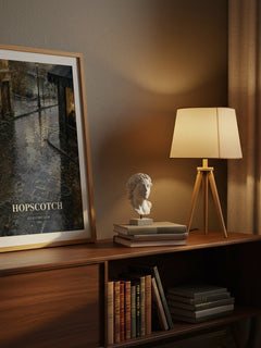 Hopscotch watercolour print on bookshelf – Julio Cortazar fan gift
