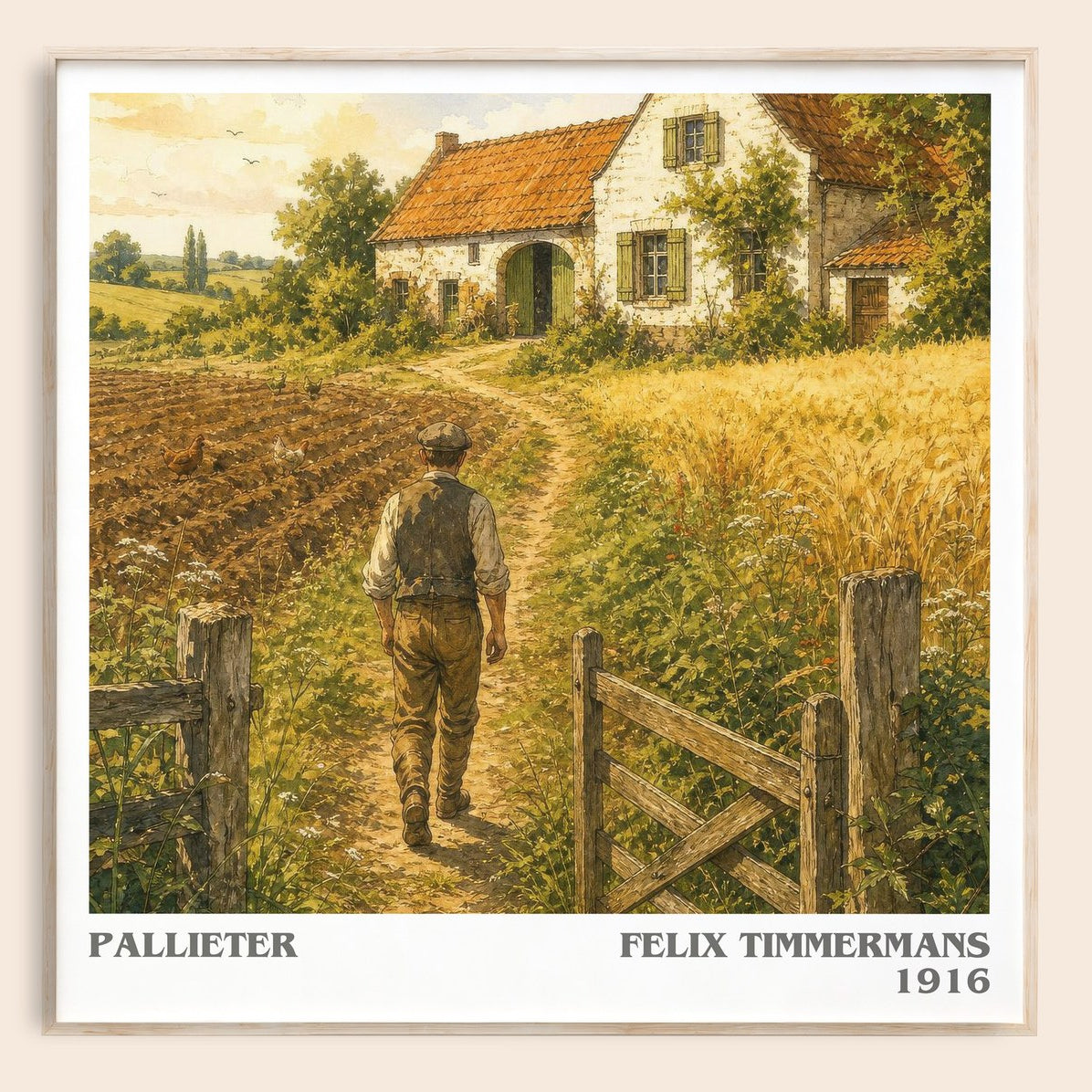 Pallieter literary book poster by Felix Timmermans – framed literary art print