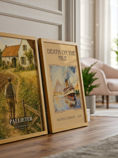 Pallieter watercolour print framed by window – literary home decor