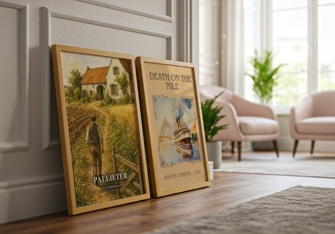 Pallieter watercolour print framed by window – literary home decor