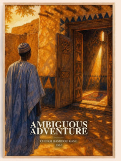 Ambiguous Adventure watercolour book poster by Cheikh Hamidou Kane – framed literary art print