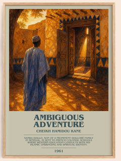 Ambiguous Adventure bookish book poster by Cheikh Hamidou Kane – framed literary art print