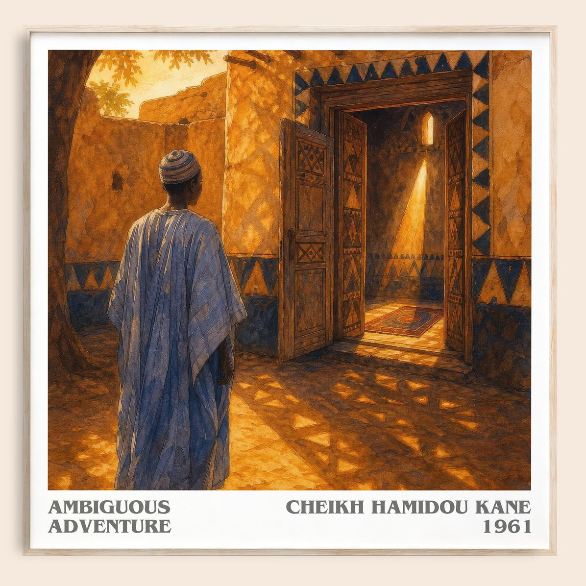 Ambiguous Adventure literary book poster by Cheikh Hamidou Kane – framed literary art print