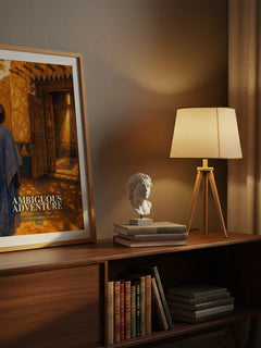 Ambiguous Adventure watercolour print on bookshelf – Cheikh Hamidou Kane fan gift