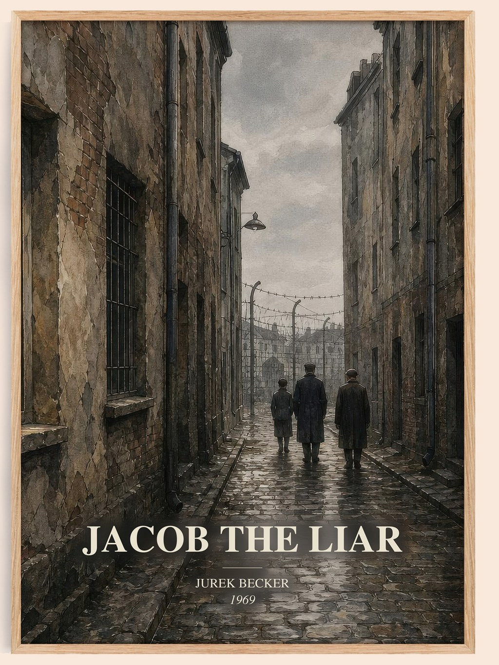 Jacob the Liar watercolour book poster by Jurek Becker – framed literary art print