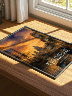 Explosion In A Cathedral watercolour book poster framed on wall – historical fiction wall art