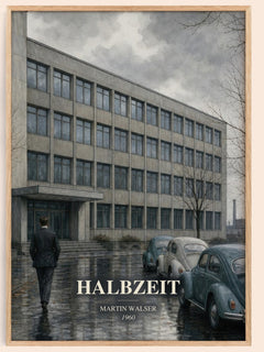 Halbzeit watercolour book poster by Martin Walser – framed literary art print