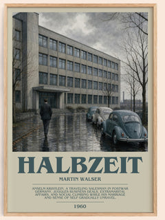 Halbzeit bookish book poster by Martin Walser – framed literary art print