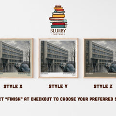 Halbzeit literary print framed by window – literary home decor