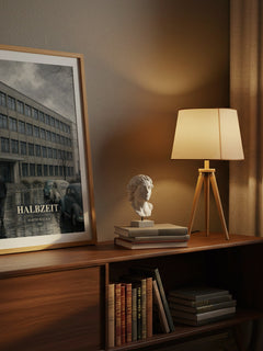 Halbzeit watercolour print on bookshelf – Martin Walser fan gift
