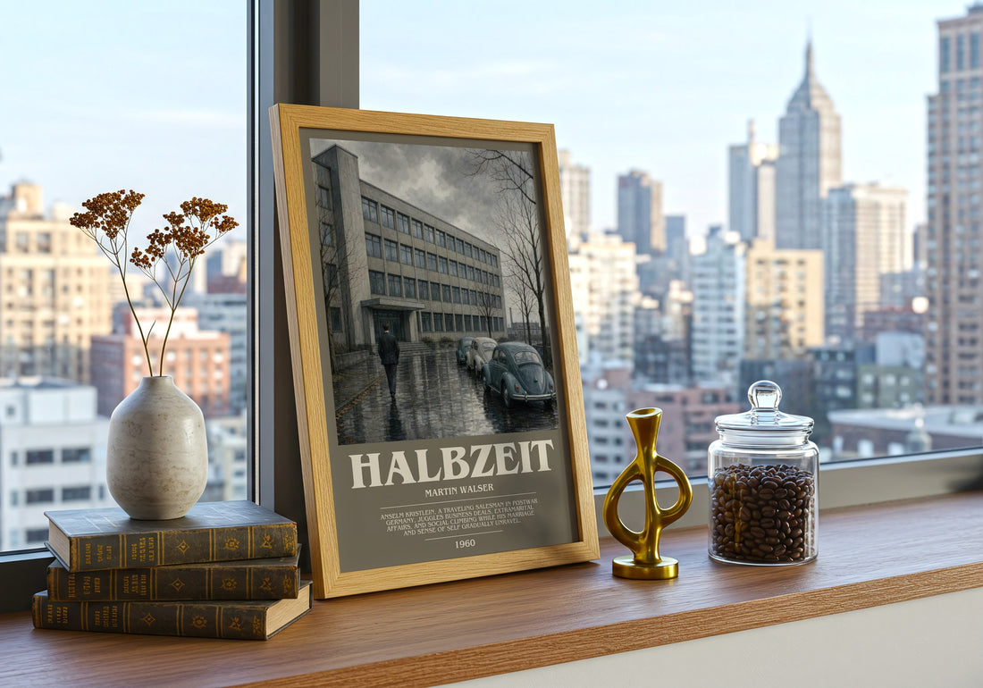Halbzeit bookish poster colour and style options – Martin Walser book art