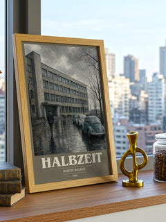Halbzeit book cover poster colour and style options – Martin Walser book art