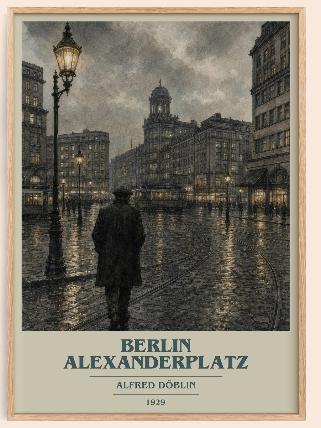 Berlin Alexanderplatz book cover book poster by Alfred Döblin – framed literary art print