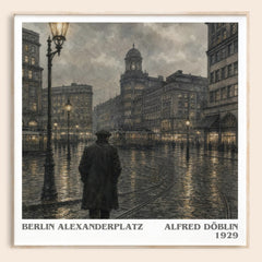 Berlin Alexanderplatz literary book poster by Alfred Döblin – framed literary art print