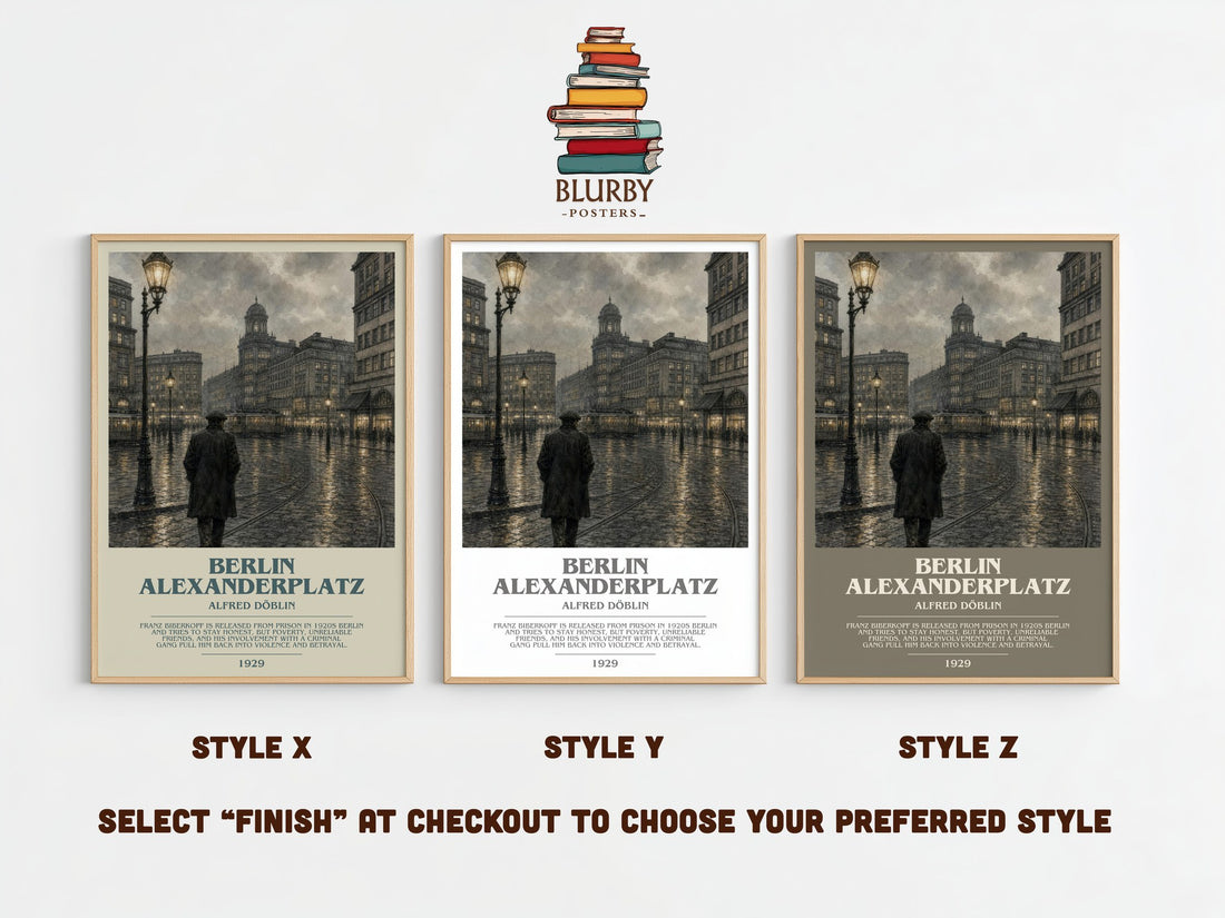 Berlin Alexanderplatz bookish print framed by window – literary home decor