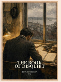 The Book of Disquiet watercolour book poster by Fernando Pessoa – framed literary art print