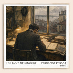 The Book of Disquiet literary book poster by Fernando Pessoa – framed literary art print