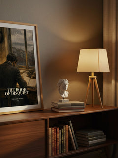 The Book of Disquiet watercolour print on bookshelf – Fernando Pessoa fan gift