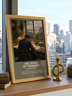 The Book of Disquiet bookish poster colour and style options – Fernando Pessoa book art