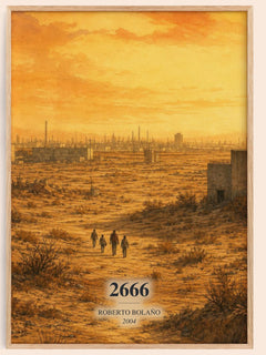 2666 watercolour book poster by Roberto Bolaño – framed literary art print