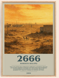 2666 bookish book poster by Roberto Bolaño – framed literary art print