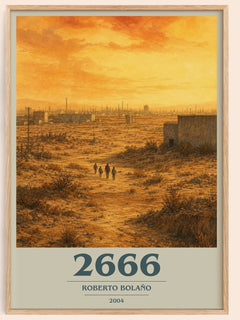 2666 book cover book poster by Roberto Bolaño – framed literary art print