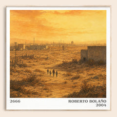 2666 literary book poster by Roberto Bolaño – framed literary art print