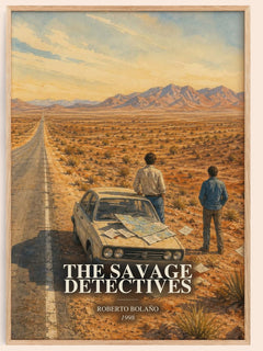 The Savage Detectives watercolour book poster by Roberto Bolaño – framed literary art print