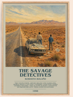 The Savage Detectives bookish book poster by Roberto Bolaño – framed literary art print