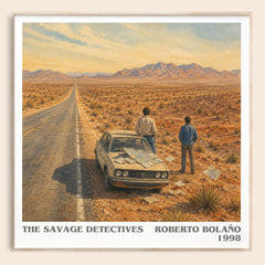 The Savage Detectives literary book poster by Roberto Bolaño – framed literary art print
