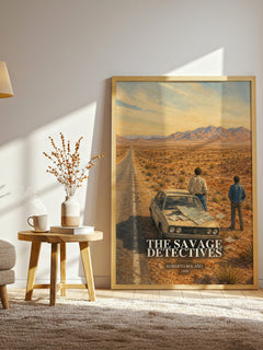 The Savage Detectives watercolour print in frame leaning in hallway – literary fiction wall art