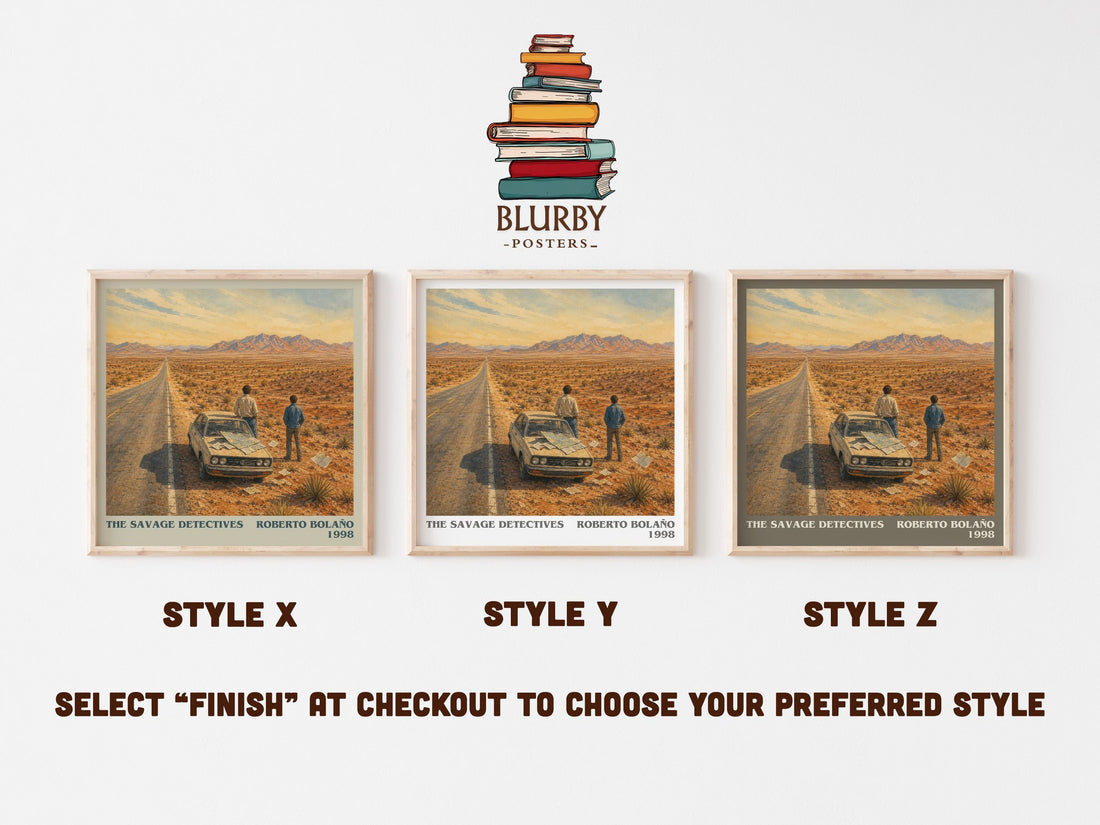The Savage Detectives literary print framed by window – literary home decor