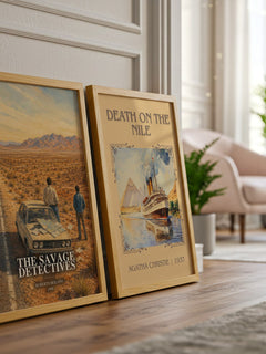 The Savage Detectives watercolour print framed by window – literary home decor