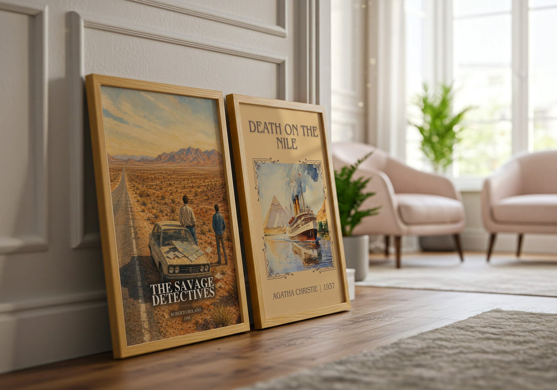 The Savage Detectives watercolour print framed by window – literary home decor
