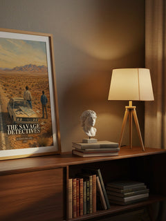 The Savage Detectives watercolour print on bookshelf – Roberto Bolaño fan gift