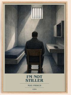 I'm Not Stiller book cover book poster by Max Frisch – framed literary art print