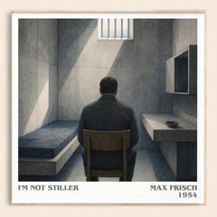 I'm Not Stiller literary book poster by Max Frisch – framed literary art print