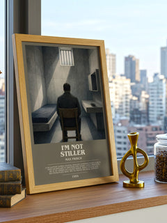 I'm Not Stiller bookish poster colour and style options – Max Frisch book art